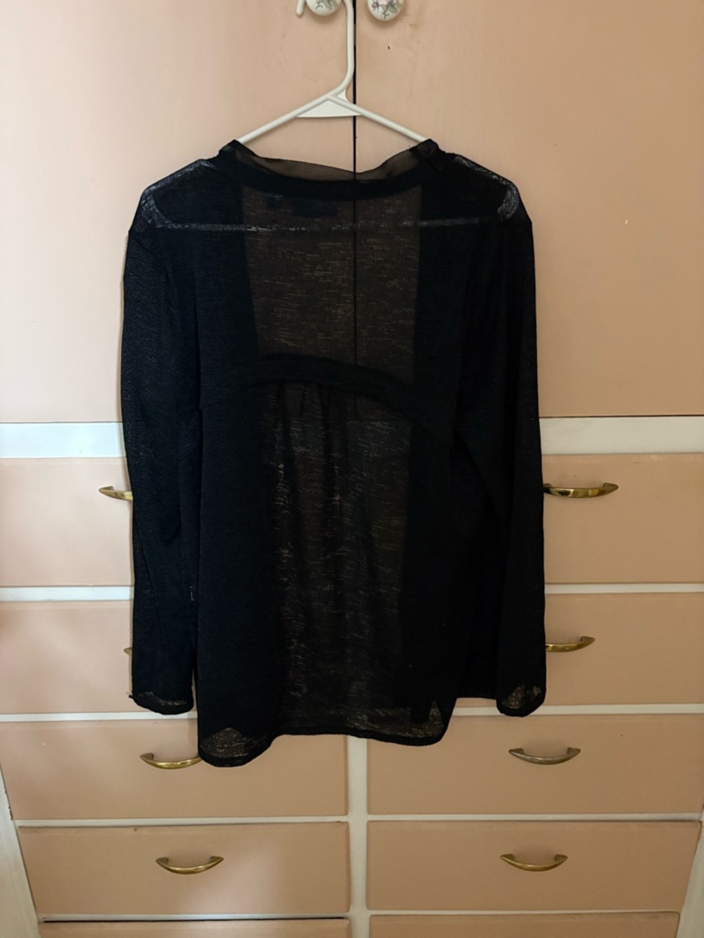 Simply Vera Vera Wang Black Sheer Open Cardigan - Picture 3 of 7